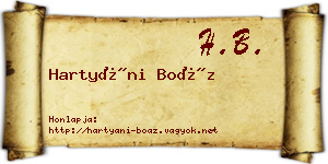 Hartyáni Boáz névjegykártya